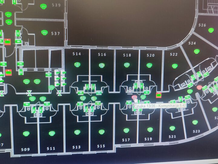 Montaż systemu sygnalizacji pożaru w obiekcie